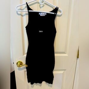 Black Sleeveless Dress with 'OFF' Detail